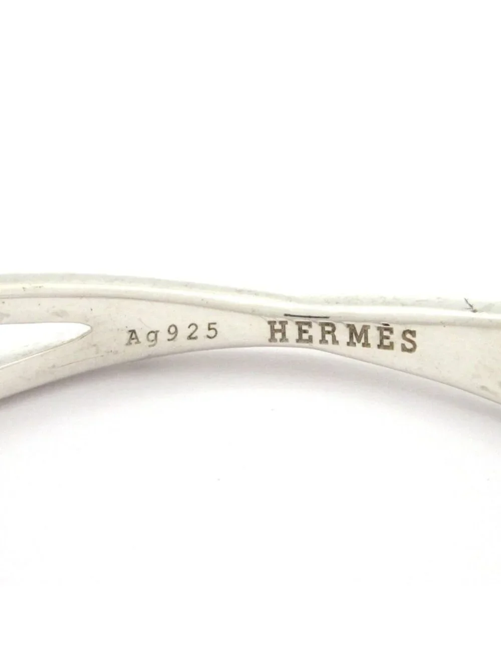 Hermes Earrings Silver External Back